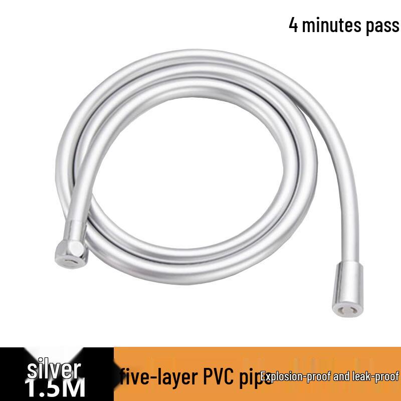 

OLOEY 1.5m Silver Explosion-Proof PVC Shower Hose
