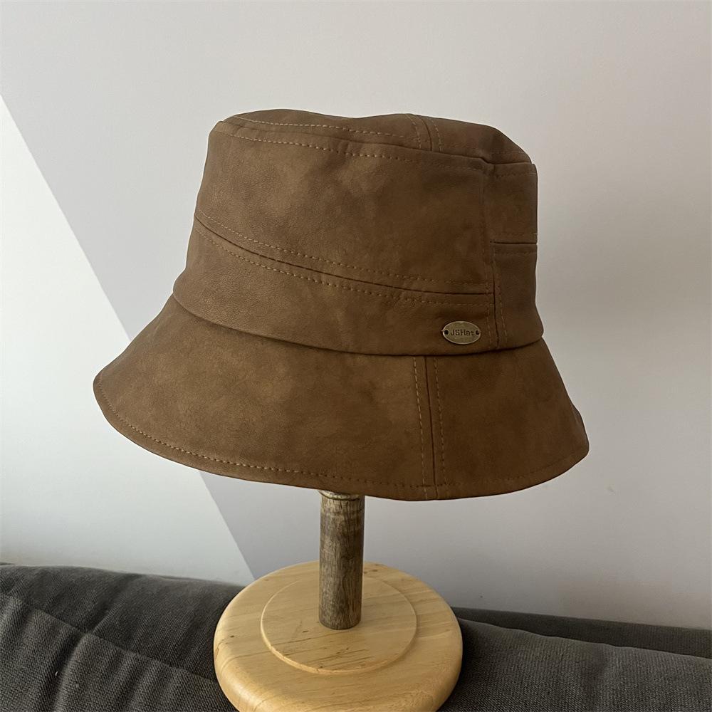 

Осень и зима простая и универсальная маленькая шляпа-ведро для лица женская шляпа-ведро одежда со шляпой-ведром Adult average size верблюд