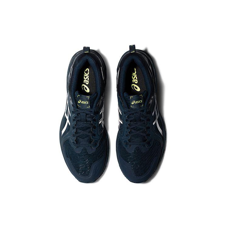 Asics Breathable Fabric Synthetic Leather Durable Low-Top Running Shoes Men sneaker Blue White 1011A938-400