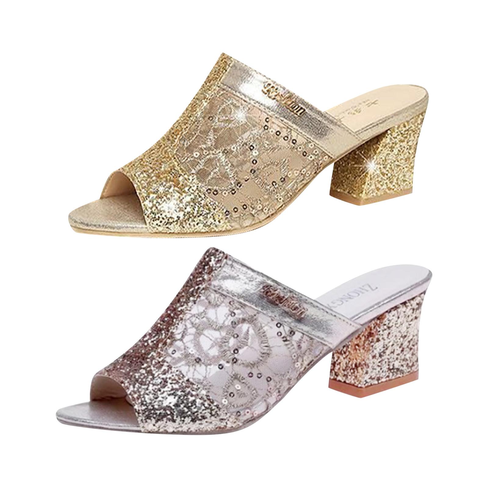 

Ношение женских босоножек на толстом каблуке снаружи. Лето. Новинка 2024 года. Женская мода на среднем каблуке.