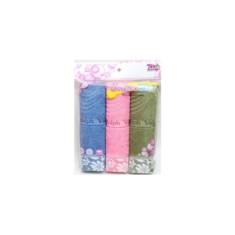 

Bathroom Amenities Wave Color Pure Cotton Towel 3-piece Set Washcloth [WD54C3C]
