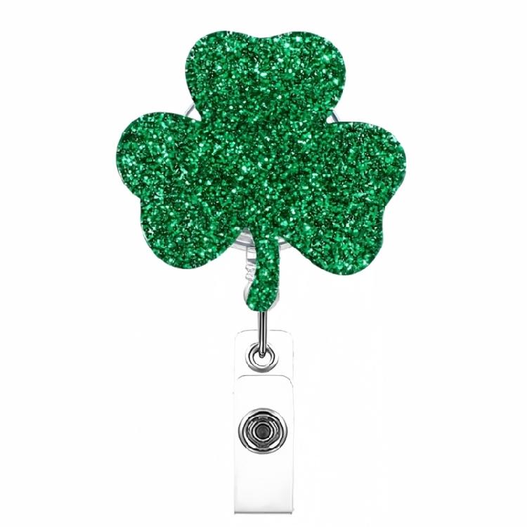 Patrick's Day Badge Holder Retractable Badge Reel with Metal Pocket Clip Doctor Nurse Badge Holder for Office
