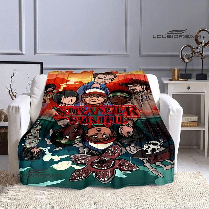 Stranger Things Klassieke Print Deken Dunne Deken Flanel Zacht en Comfortabel Huis Reisdeken Verjaardagscadeau Beddeken