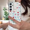 Blue Stars Bowknots Pattern Case For Samsung Galaxy A57 A56 A55 A54 5G A37 A36 A35 A34 A17 A16 A15 A14 Leather Texture Silicone Cover