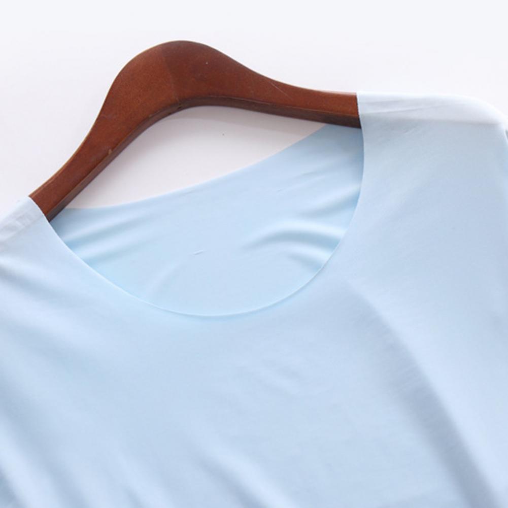 Fall Spring Men Top Seamless Solid Color O Neck Long Sleeves High Stretchy Quick-drying Daily Wear Casual Bottoming T-shirt