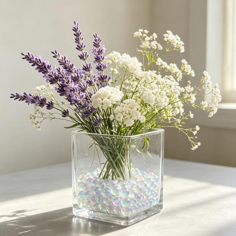 Glass Filler Beads 5 Mm, Round No-Hole Decorative Glass for Vases Styling, Gift Box, Craft Accent Pack
