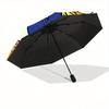 Donald Duck & Scrooge McDuck Adventure Automatic Open/CloseUmbrella-CuteUmbrella with Cute Design, Portable 3-Fold Compact Umbrella for Men