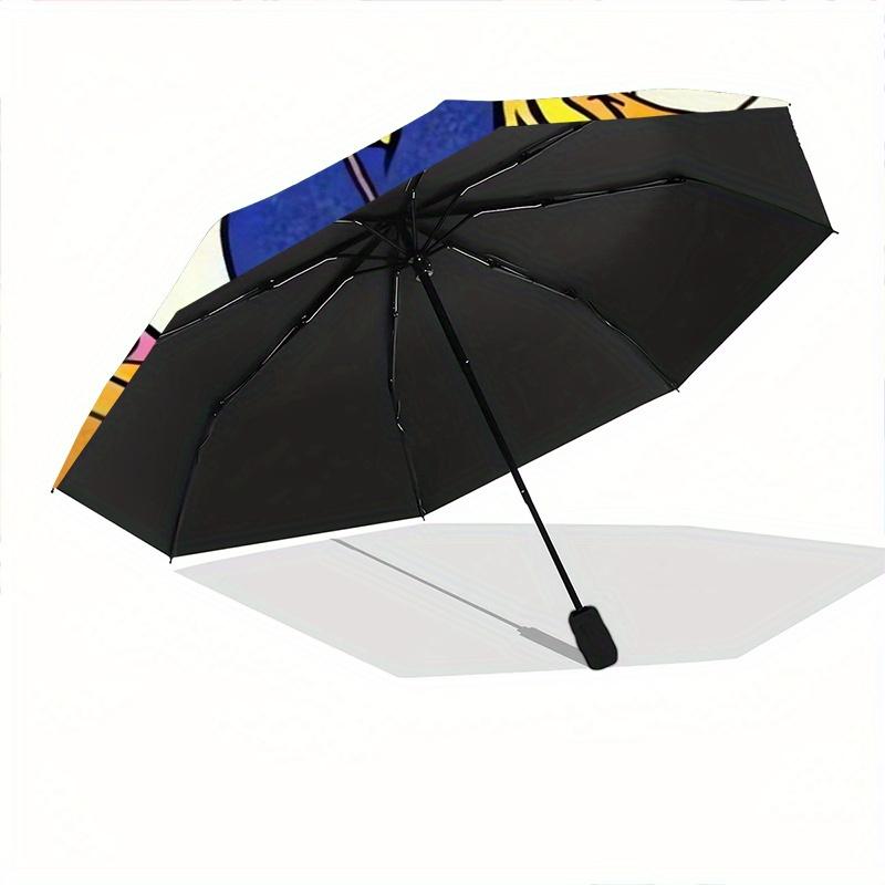 Donald Duck & Scrooge McDuck Adventure Automatic Open/CloseUmbrella-CuteUmbrella with Cute Design, Portable 3-Fold Compact Umbrella for Men
