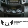 Bright Carbon Fiber Car Central AC Button Frame Cover For Toyota RAV4 2006-2012