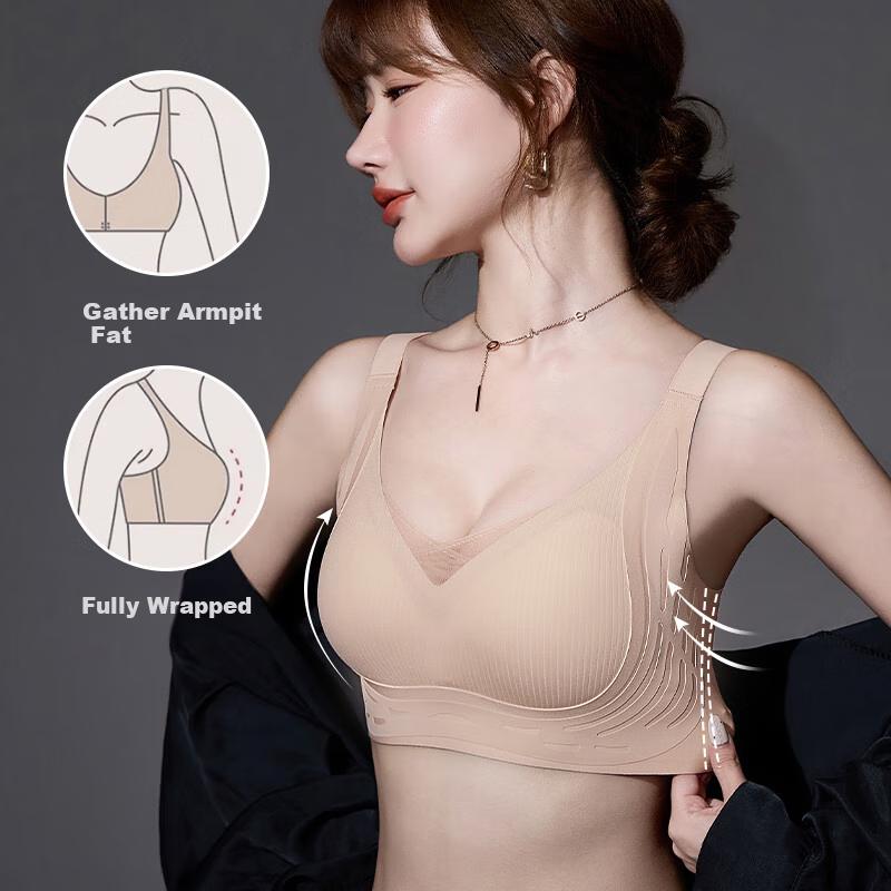 LANGSHA Women's Bra, Anti-Sagging, Side Support, Push-Up for Small Breasts, Seamless, Soft Support, Lift And Shape, Wireless Brassiere