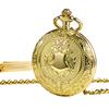 TREEWETO Mechanical Hand-Wind Pocket Watch Roman Numerals Skeleton Gold with Chain