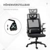 Office Chair Desk Chair Office Chair, height-adjustable, 1 headrest, 60 x 61 x 121.5 cm, Black