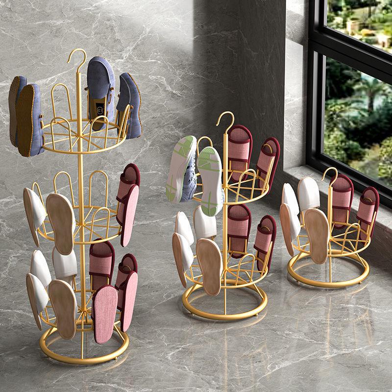 Rotating Wrought Iron Outdoor Sandal & Shoe Drying Rack with Stand
