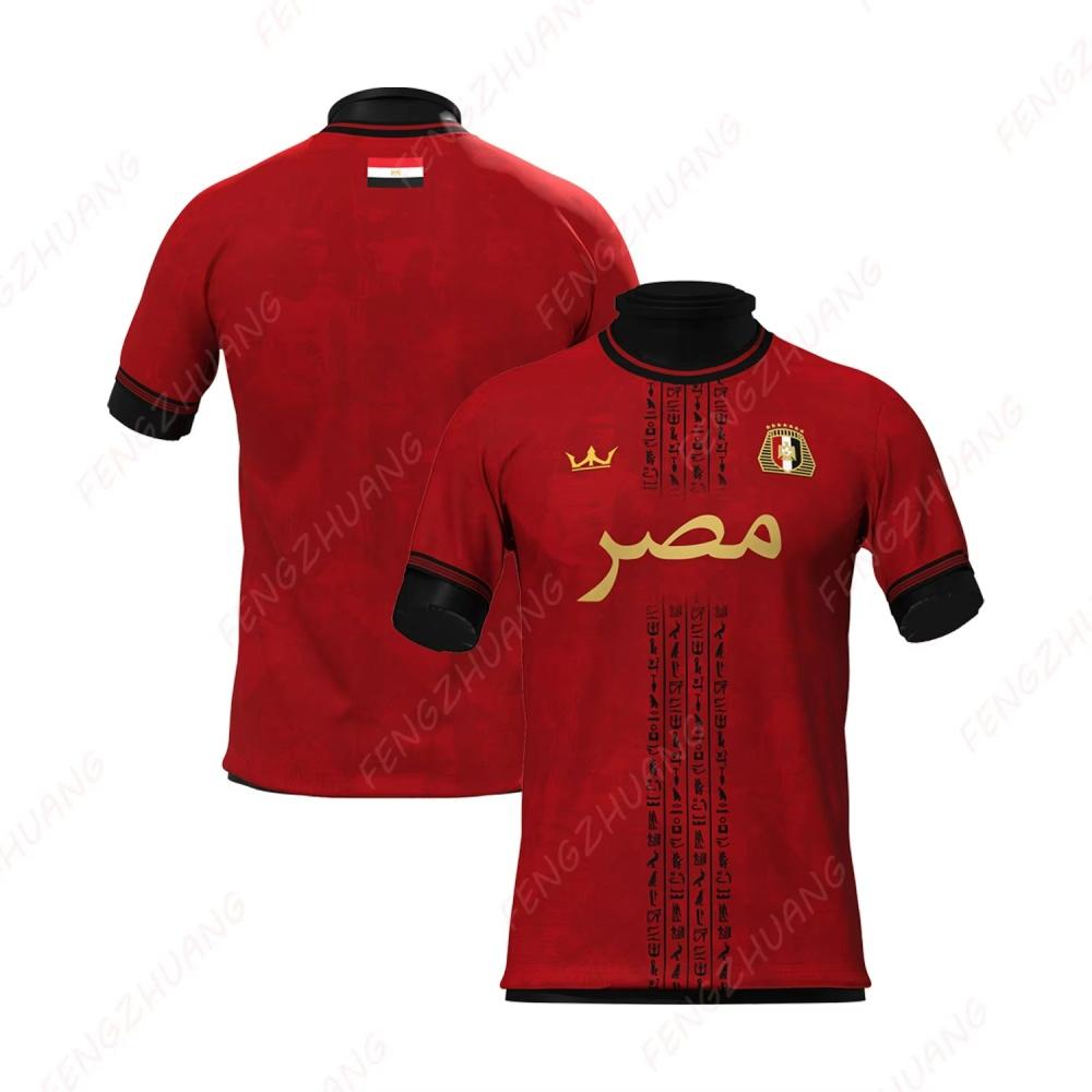 Haijian02 Egypte Voetbalshirt Unisex Casual T-shirt Modieus Comfortabel T-shirt 3D-print Hoge Kwaliteit Sneldrogend Heren Dames T-shirt S