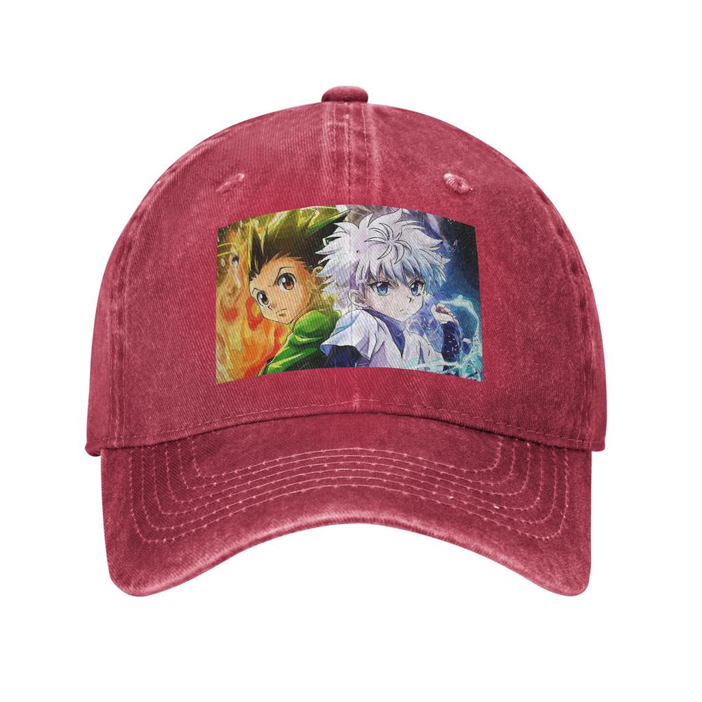 Anime Hunter X Hunter Gewaschene Jeans-Kappe Lässige Baseballkappen Verstellbarer Hut Sommer Unisex Baseballkappen