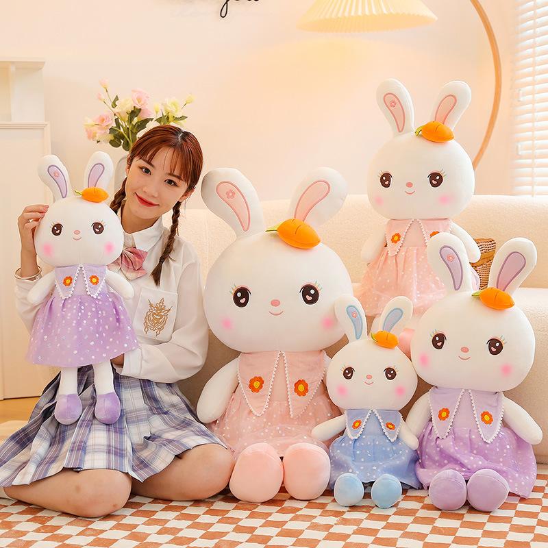 New Sweetheart Rabbit Doll Plush Toys Little Rabbit Pillow Girl Sleeping Pillow Companion Doll Birthday Gift