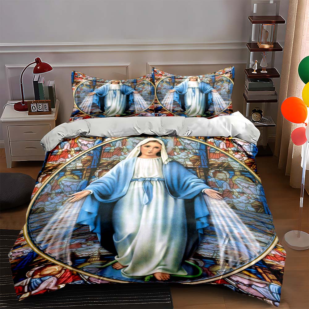 

Stained glass depiction. Bedding Duvet cover sets Duvet covers Pillowcases gifts (1 * Duvet Cover 2 * Pillowcases, without duvet insert) 135x200cm
