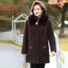 Xiaofu Women's Mid-Length Faux Mink Velvet Winter Coat
