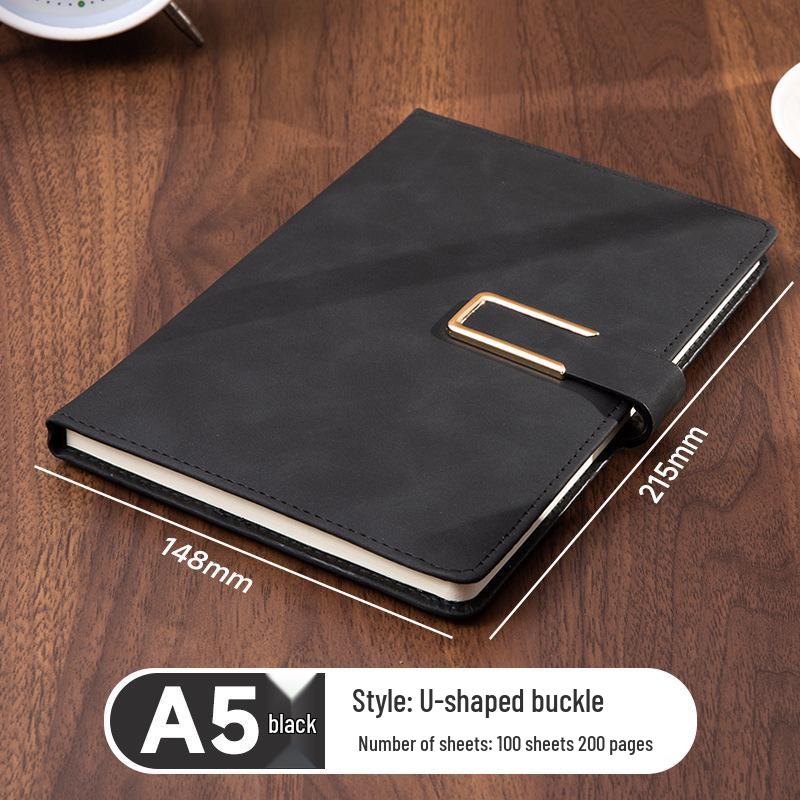 A5 Sheepskin Soft Leather Notebook – Customizable, Logo Printable, Thick Business Office Design