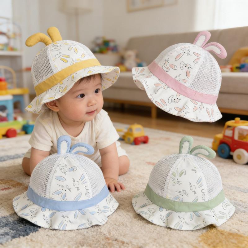 Baby Spring Summer Cotton Bunny Farmer Hat With Sun Protection For Toddlers