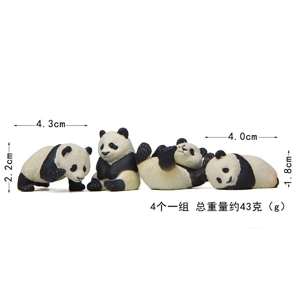 4Pcs/Set Cartoon Mini Animal Panda Micro Landscape Figurine Decor Resin Ornament Garden Miniature