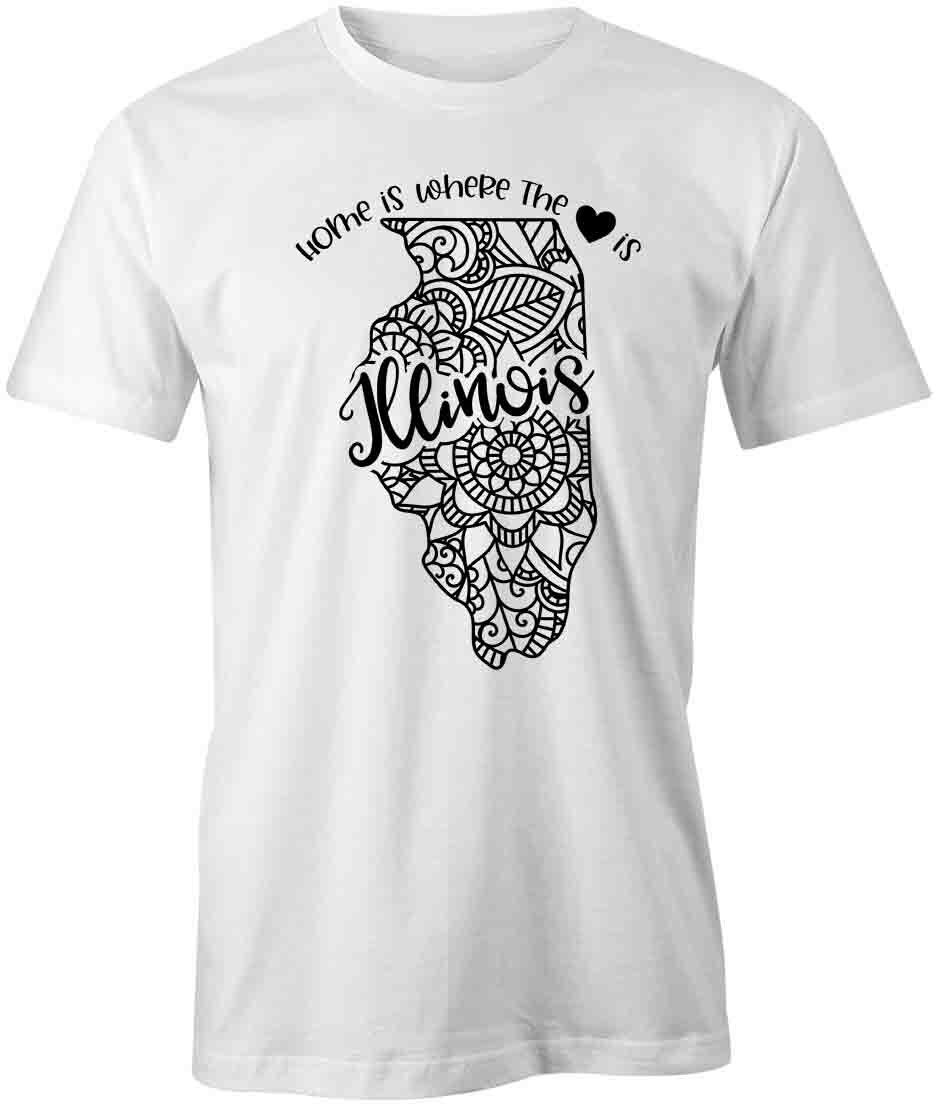 STATE MANDALA ILLINOIS TShirt Tee Short-Sleeved Cotton CLOTHING HEART S1WSA777 M