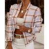 QICED Women's Vintage Casual Autumn Winter Long Sleeve POLO Neck Jackets & Coats