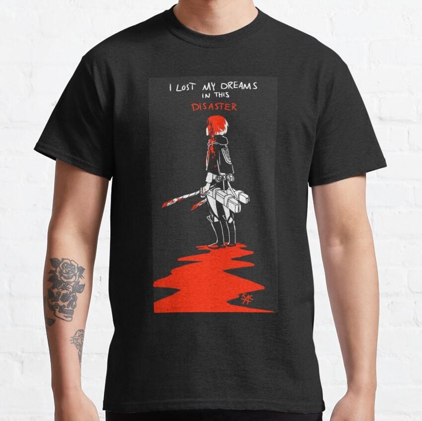 Shingeki No Kyojin Mikasa Żołnierz Ackerman Attack On Titan Shingeki Mang Krótki Rękaw AOT Koszulka Anime dla mężczyzn Bawełna 6XL Góra