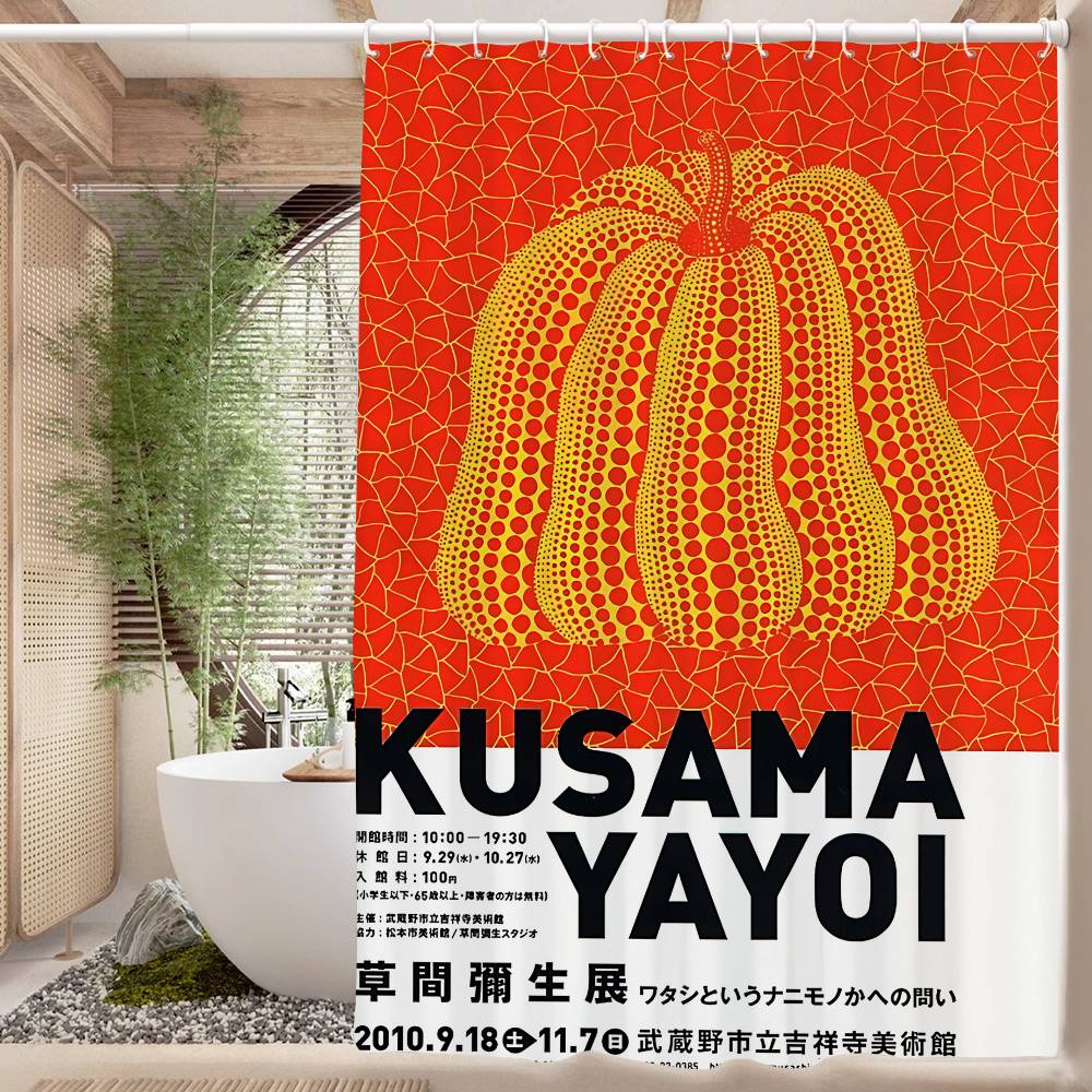 Yayoi Kusama Menas Vonios Dušo Užuolaida Apsauganti Sienelė Dušo Užuolaida Greitai Džiūstanti Gali Būti Šveičiama Šviesiai Nepermatoma Vonios
