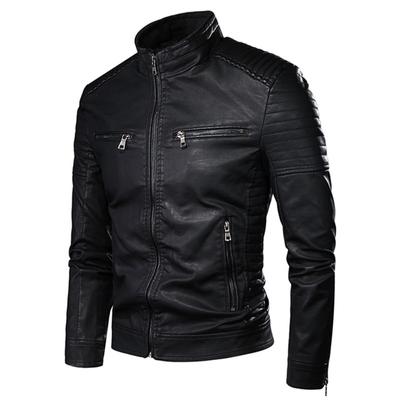 Abrigo para hombre, primavera, nueva chaqueta informal de cuero Vintage, chaqueta de cuero para hombre, chaqueta de cuero para motorista con bolsillo, traje de PU, diseño de Motor para hombre, otoño