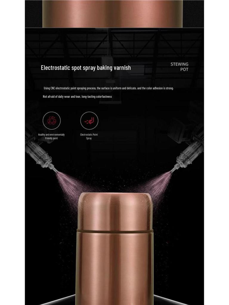 Portable Large Capacity Stainless Steel Thermos Pot: Insulated Stewing Kettle and Lunch Box for Office Women