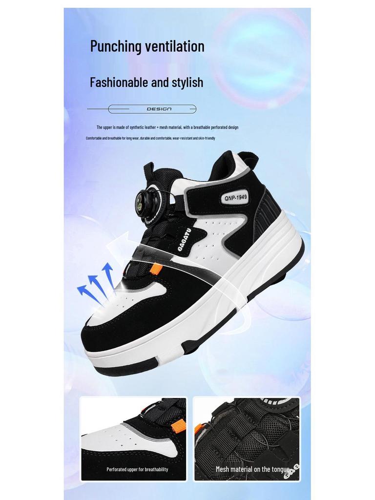 2025 A/W Unisex Kids' Two-Wheel Sports Shoes with Rotating Button