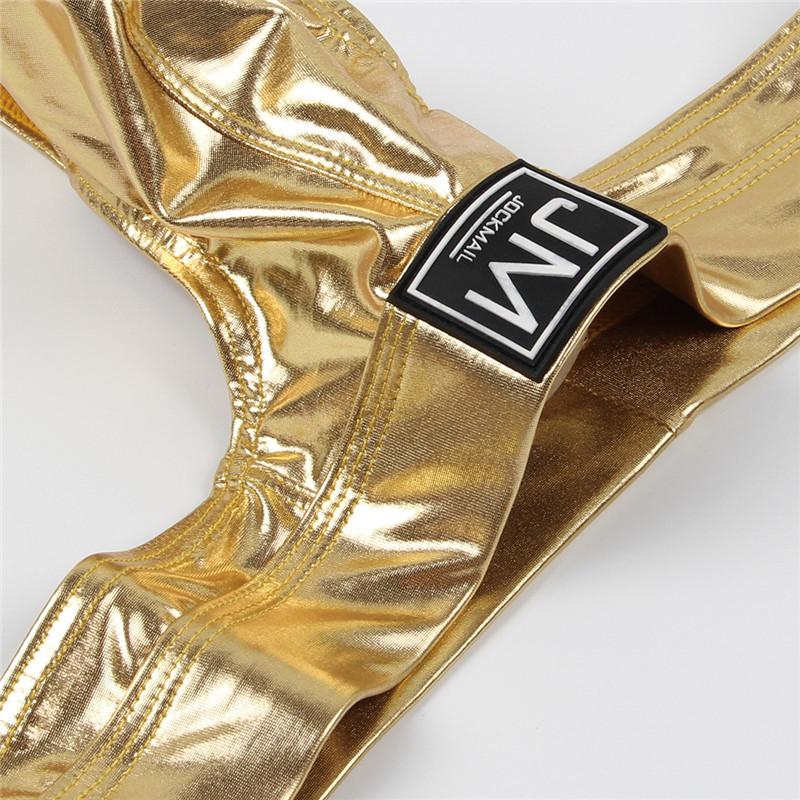 String JOCKMAIL Einfarbig Hochglänzend Reflektierendes Material Sexy Herren String Unterwäsche Männliche Club Tanz Kleidung T-Back Unterhose