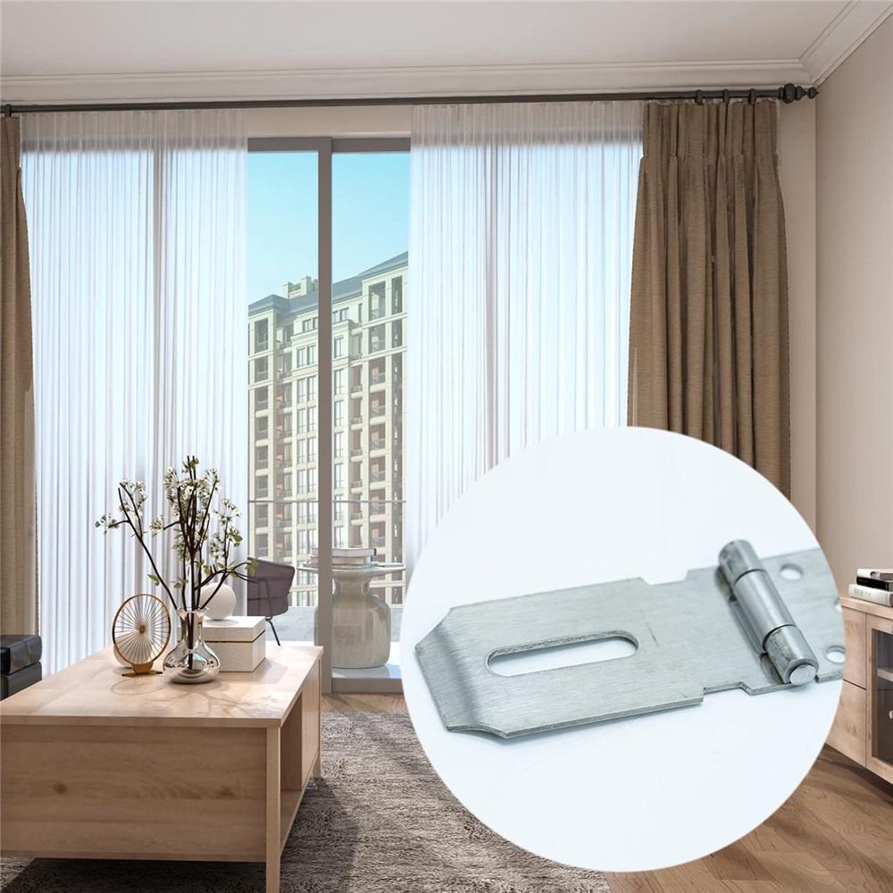 Door Padlock Hasp, 3 Inch Stainless Steel Hasp And Staple Shed Lock Latch Heavy Duty Gate Security For Window Cabinet Pet Cage Crate,Silver