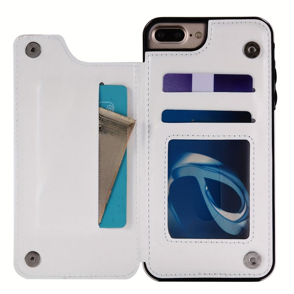 Handytasche, Brieftaschen-Handyhülle mit Kartenhalter, PU-Lederhülle mit Ständer und Kartenfächern, doppeltem Magnetverschluss und langlebiger, stoßfester Hülle für das iPhone