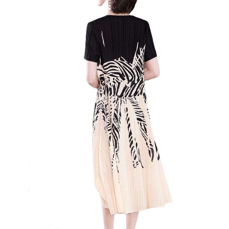 Western style young mother dress new women's pleated temperament split long skirt summer skirt