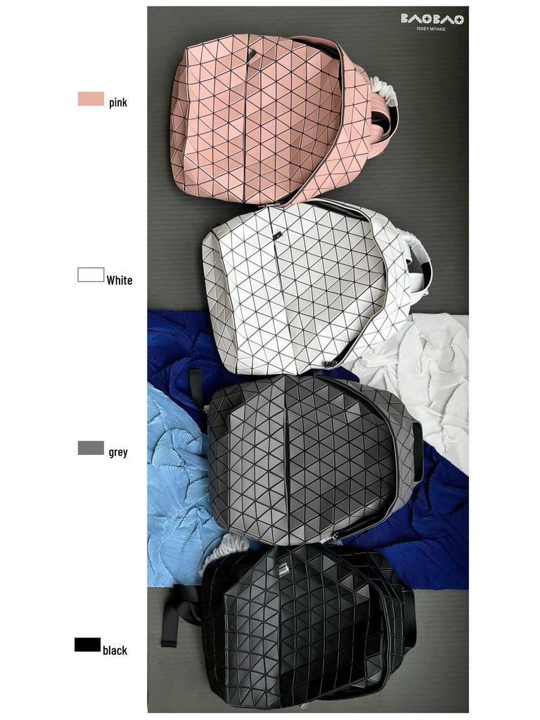 2024 Women's Geometric Rhombus Backpack: Large Capacity Frosted Space Schoolbag & Mountaineering Bag