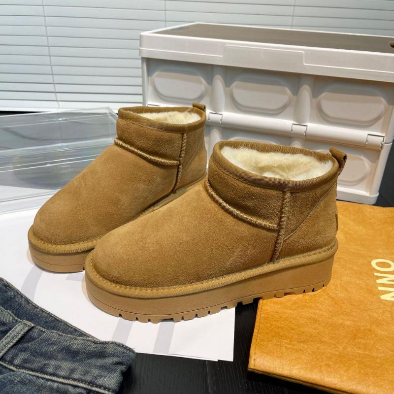 

Кожаные зимние ботинки на толстой подошве, новые зимние ботинки с круглым носком, закрывающие ногу, с напуском, утепленные, теплые короткие ботинки 39 малиновый