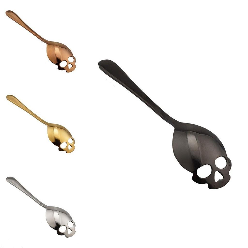 Versatile Skull Shape Sugar Spoon Stainless Steel For Coffee And Ice Cream