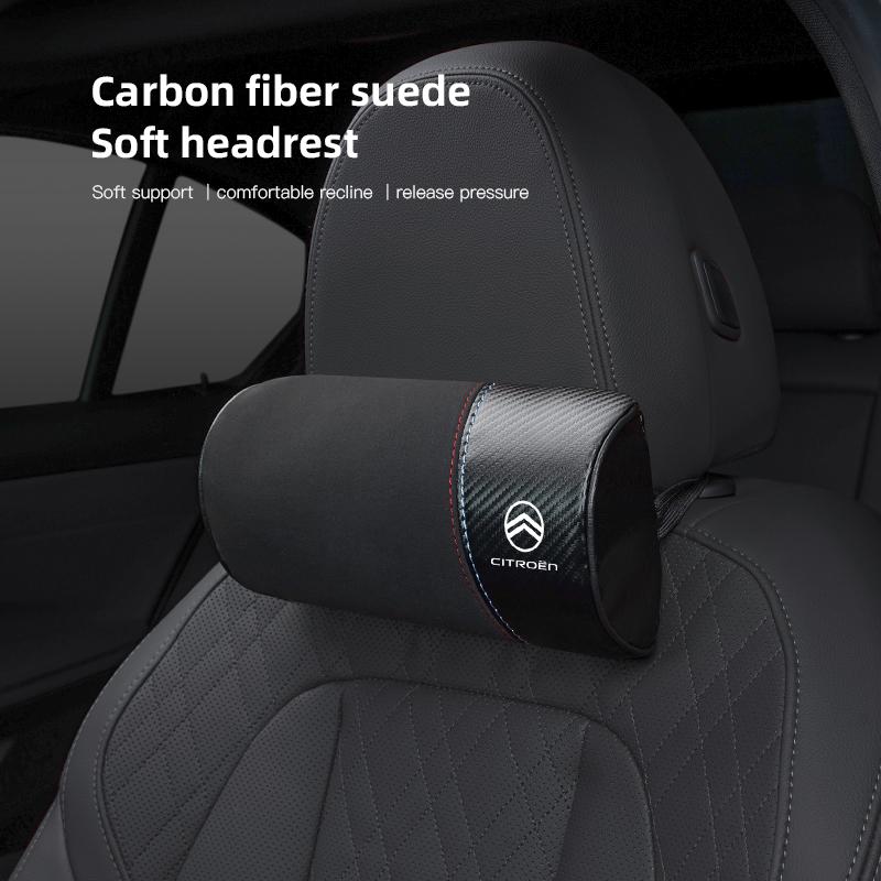 Car Seat Headrest Suede Neck Pillow Personalized Decorative Accessories For Citroen C5X e-C4 X e-C3 C4 C3 C5 Berlingo C1 C6 C2