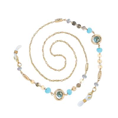 Rhinestone Reading Glasses Chain Ocean Blue Anti-Loss Glasses Straps Anti-Slip Glasses Accessories Sunglass Lanyard Straps Women