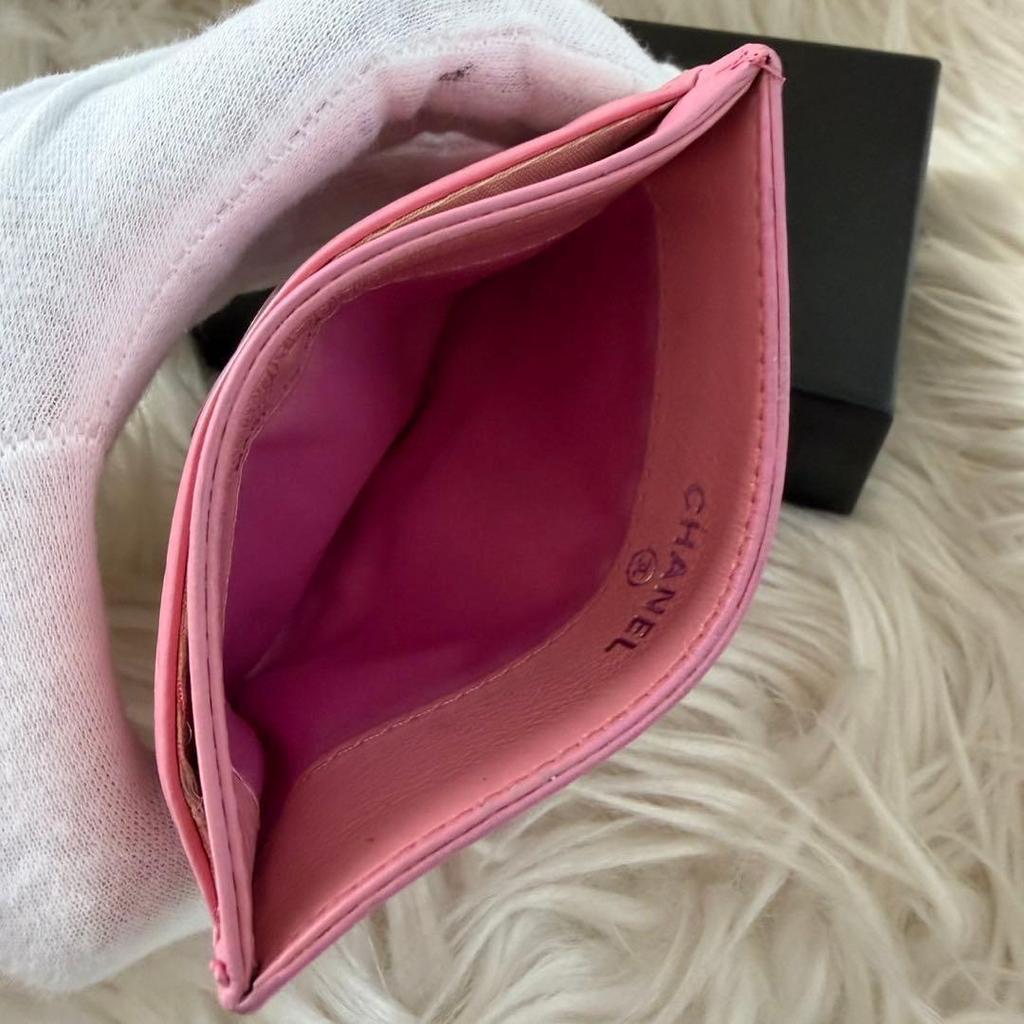 Used Chanel CHANEL Card Case Coco Mark Business Card Regular Camellia Pink