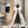 Giant Christmas Bows for Outdoor Decor 79x20 Inch Bow Tree Topper, Oversized Tulle Large Decorative Weddings Ornament with Long Streamer Home