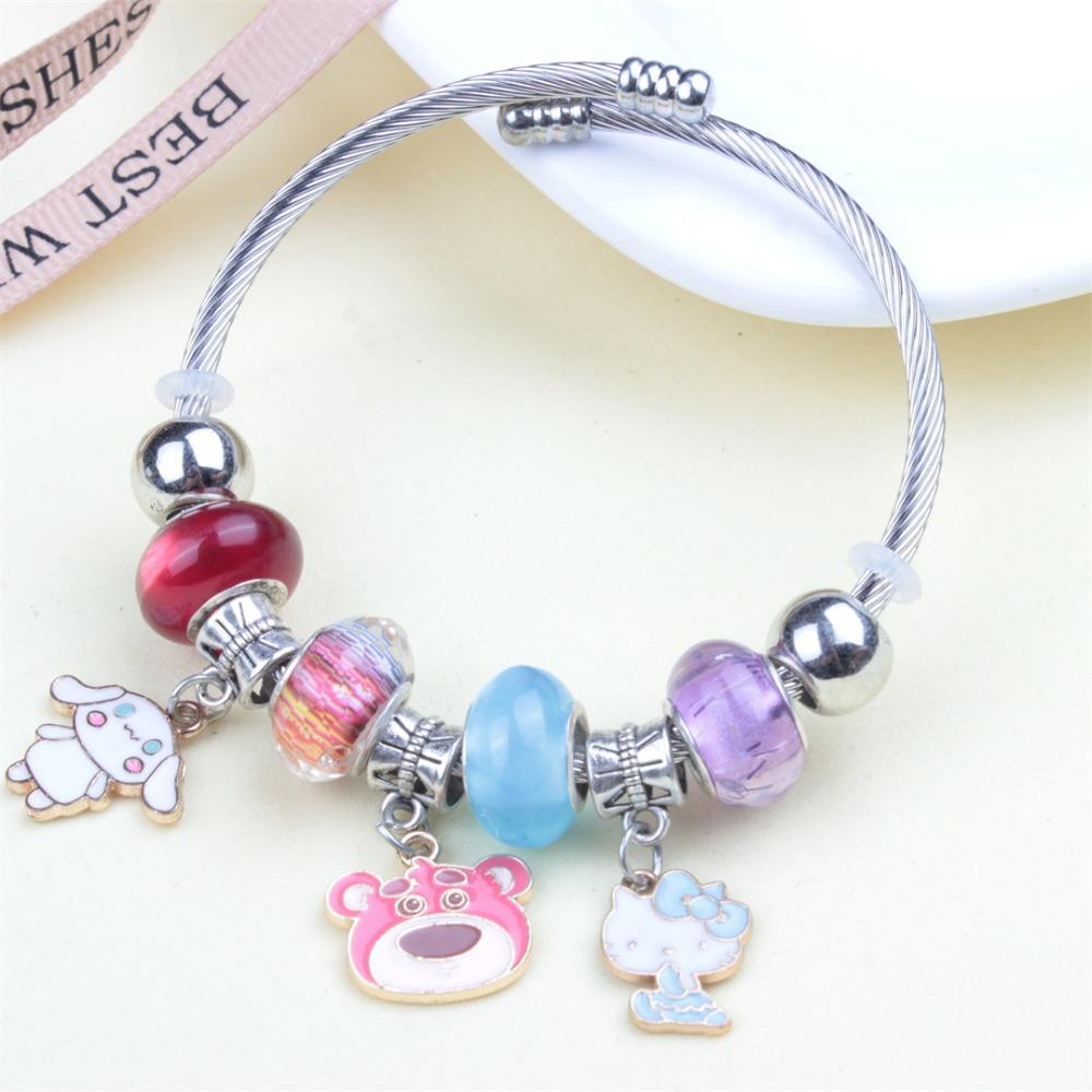 Beaded Bracelet Bangle Multi Element Stainless Steel Copper Alloy Open Spring Snake Bone Chain