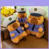 Adorable Police Capybara Plush Toy Soft Cuddly Pillow For Kids Birthday Gift