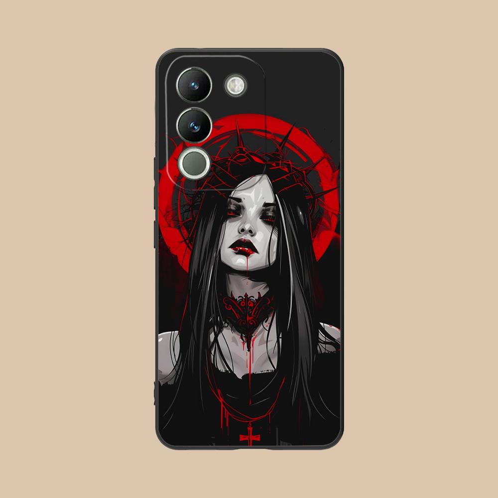 Terror Gothic Art Mobile Phone Case for VIVO V60 V50 V40 V30 V29 V27 V25 V23 Pro Lite 5G Colorful Printing Cover Pretty Cover