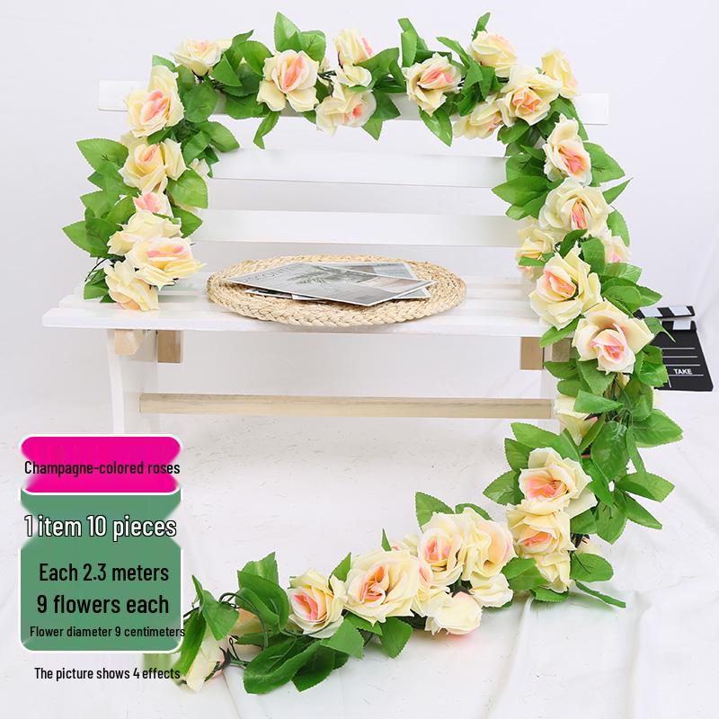 Artificial Rose Vine Decoration for Wedding Ceiling or Water Pipe Cover