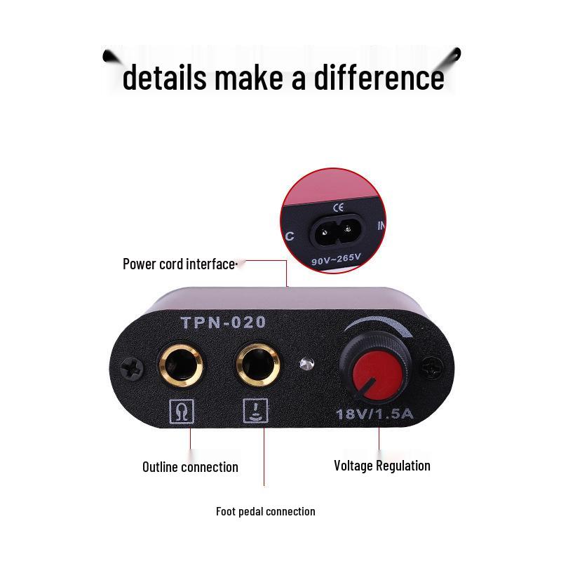 Liqi Mini Tattoo Power Supply with Foot Pedal and Tools