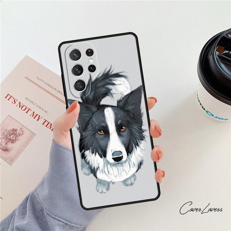 Border Collie Dog phone case For Samsung Galaxy S24 S25 S23 S22 Ultra Note 10 20 Plus S20 S21 FE Cover