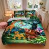 Custom Name Jungle Animals Print 3Pcs Bedding Set Duvet Cover With 2 Bedro Pillowcase Home Birthday Gift